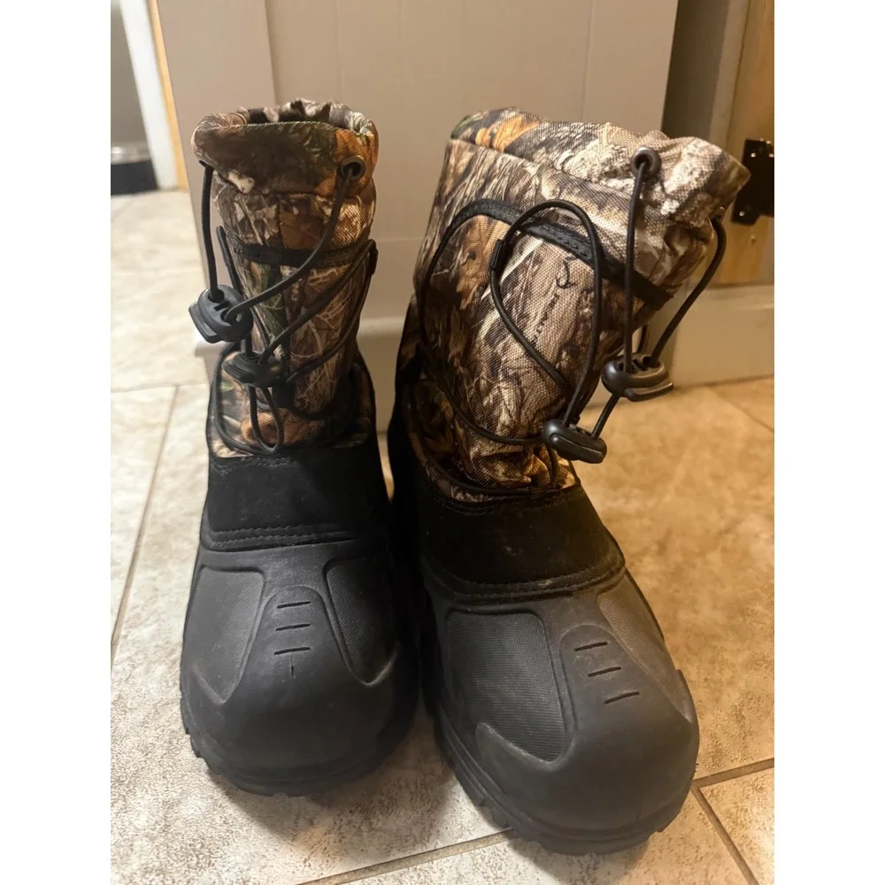 Itasca Kids Camo Snow Boots Waterproof Hunting Winter Shoes Size 5 6527159